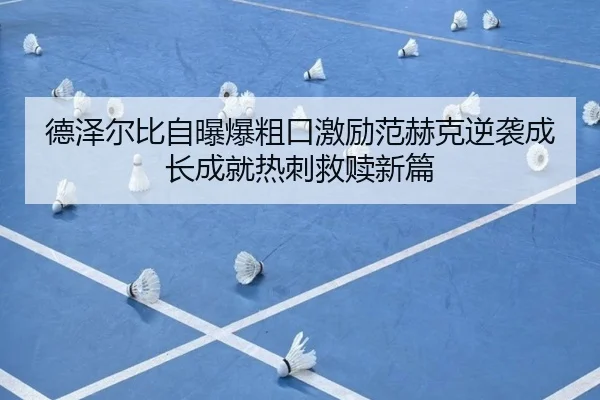 德泽尔比自曝爆粗口激励范赫克逆袭成长成就热刺救赎新篇